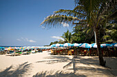 View over Surin Beach with beach bar, Surin Bay, Hat Surin, Phuket, Thailand, after the tsunami
