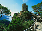 Turm, Torre de Ses Animes bei Banyalbufar, Nordwestküste, Mallorca, Spanien