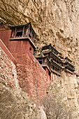 Hanging monastery on a rock face, Heng Shan North, Shanxi province, China, Asia