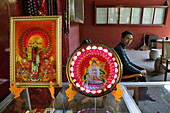 Illuminated Buddha images at a souvenir shop, Heng Shan South, Hunan province, China, Asia