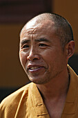 portrait of monk, Buddhist Island of Putuo Shan near Shanghai, Zhejiang Province, East China Sea, China, Asia