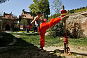 Kung Fu student kick boxing training, Song Shan, Henan province, China, Asia