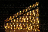 Golden Hall, made of bronze, many Buddhas, Xian Tong Temple, Monastery, Wutai Shan, Five Terrace Mountain, Buddhist Centre, town of Taihuai, Shanxi province, China, Asia