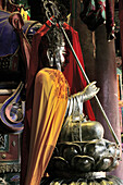 Manjushri, Manjusri, Chinese Wenshu, symbolic animal decoration, Xian Tong Temple, Monastery, Wutai Shan, Five Terrace Mountain, Buddhist Centre, town of Taihuai, Shanxi province, China, Asia