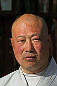 monk, Taihuai, Wutai Shan, Five Terrace Mountain, Buddhist Centre, town of Taihuai, Shanxi province, China, Asia