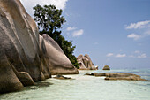 Granit Felsen am Anse Source D'Argent Beach, La Digue Island, Seychellen