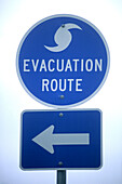 Hurricane Evacuation Route Sign, Galveston, Texas, USA