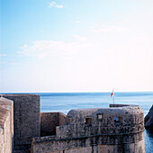 City wall with watch tower, Dubrovnik, Dalmatia, Croatia