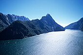 Aerial Photo of Mitre Peak and Milford Sound, Fiordland National Park, South Island, New Zealand