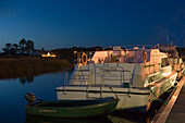 Emerald Star Glen Star Houseboat at Dusk, River Erne, Belturbet, County Cavan, Ireland