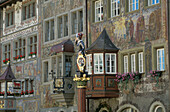 Historische Fassaden in Stein am Rhein, Kanton Schaffhausen, Schweiz