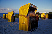 Beach chairs on the beach at Binz, Rügen Island, Mecklenburg-Pomerania, Germany, Europe
