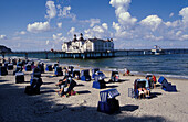 Sellin pier and beach, Rugen Island, Mecklenburg-Pomerania, Germany, Europe
