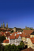 Blick zur Bergstadt vom Schloss Geyerswörth, Bamberg, Fränkische Schweiz, Franken, Bayern, Deutschland