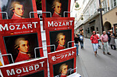 Multilingual Mozart edition about Wolfgang Amadeus Mozart, Getreidegasse, Salzburg, Austria
