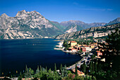 View over Torbole, Lake Garda, Trentino, Italy, Europe