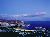 Marina and beach, Puerto Rico, bathing resort, Gran Canaria, Canary Islands, Atlantic Ocean, Spain