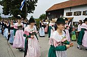 Procession in Tradional Costumes, Konigsdorf, Upper Bavaria, Germany