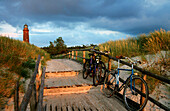 Bicycles in ther near of the lighthouse Darsser Ort, Fischland-Darss-Zingst, Mecklenburg-Western Pomerania, Germany