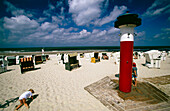 Hooded beach chairs, Wangerooge, North Sea, East Frisia, Germany