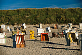 Beach chairs, East Frisia, Lower Saxony, Germany