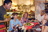 Chef serving dinner, Indochine, Little Restaurant, Schwabing, Munich, Bavaria, Germany