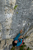 Mann, Kletter, Überhang, Ceredo, Gardasee, Italien