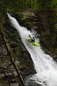 Man, Kajaker, Creek, Wildwater, Waterfall, Interlaken, Grisons, Switzerland