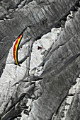 Men, Paragliding, Winter, Glacier, Jungfrauspitze, Interlaken, Grisons, Switzerland