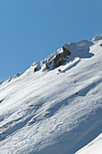 Man, Skiing, Powderturn, Downhill, Falkertsee, Carinthia, Austria
