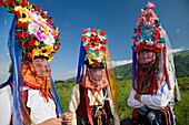 Rose Festival, men with masks, Karlovo, Bulgaria