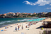 Menschen am Strand von Sozopol, Schwarzes Meer, Bulgarien, Europa