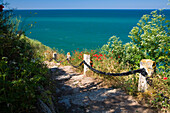 Steps at the coast, Cape Kaliakra, Black Sea, Bulgaria, Europe