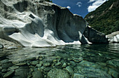 rock formation at river of Maggia, Ticino, Switzerland
