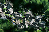 Häuser von Foroglio, Tessin, Schweiz