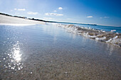 Menschenleerer Strand von Es Trenc, Mallorca, Balearen, Spanien, Europa