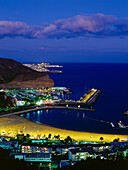 Marina und Strand, Puerto Rico, Badeort, Gran Canaria, Kanarische Inseln, Atlantik, Spanien