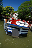 A boat on the C&O Canal, Georgetown, Washington DC, United States, USA