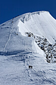 Group of climbers on mountain Weissmies, Canton Valais, Switzerland
