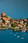 View over Iseltwald, Lake Brienz, Bernese Oberland, Canton of Bern, Switzerland