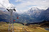 View along Männlichenbahn GGM (world's longest aerial gondola ride), Grindelwald, Bernese Oberland (highlands), Canton of Bern, Switzerland
