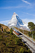 Gornergrat Bahn with Matterhorn (4478 m) in background, Zermatt, Valais, Switzerland