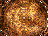 Astrodome-mosaic, Artists Giotto and Cimabue, baptistery of the cathedral, Battistero San Giovanni, Florence, Tuscany, Italy