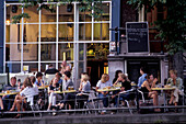 Strassencafe, Keizersgracht, Amsterdam, Holland, Europa