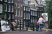 Maler in der Reguliersgracht, Amsterdam, Holland, Europa