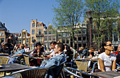 Strassencafe, Torensluis, Singel, Amsterdam, Holland, Europa