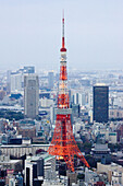 View at high rise buildings and the Tokyo Tower, Roppongi Hills, Tokyo, Japan, Asia