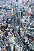 City view from Roppongi Hills Mori Tower, Roppongi Hills to Tokyo Tower, Tokyo, Japan, Asia