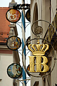 Aushänger am Hofbräuhaus, München, Bayern, Deutschland