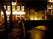 Monschau by night, Eifel, North Rhine-Westphalia Germany